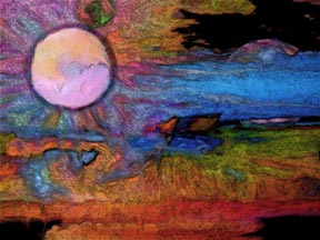 Abstract representation of conception from Everything IS, a visual and philosophical theory of everything by Sarah Curtiss
